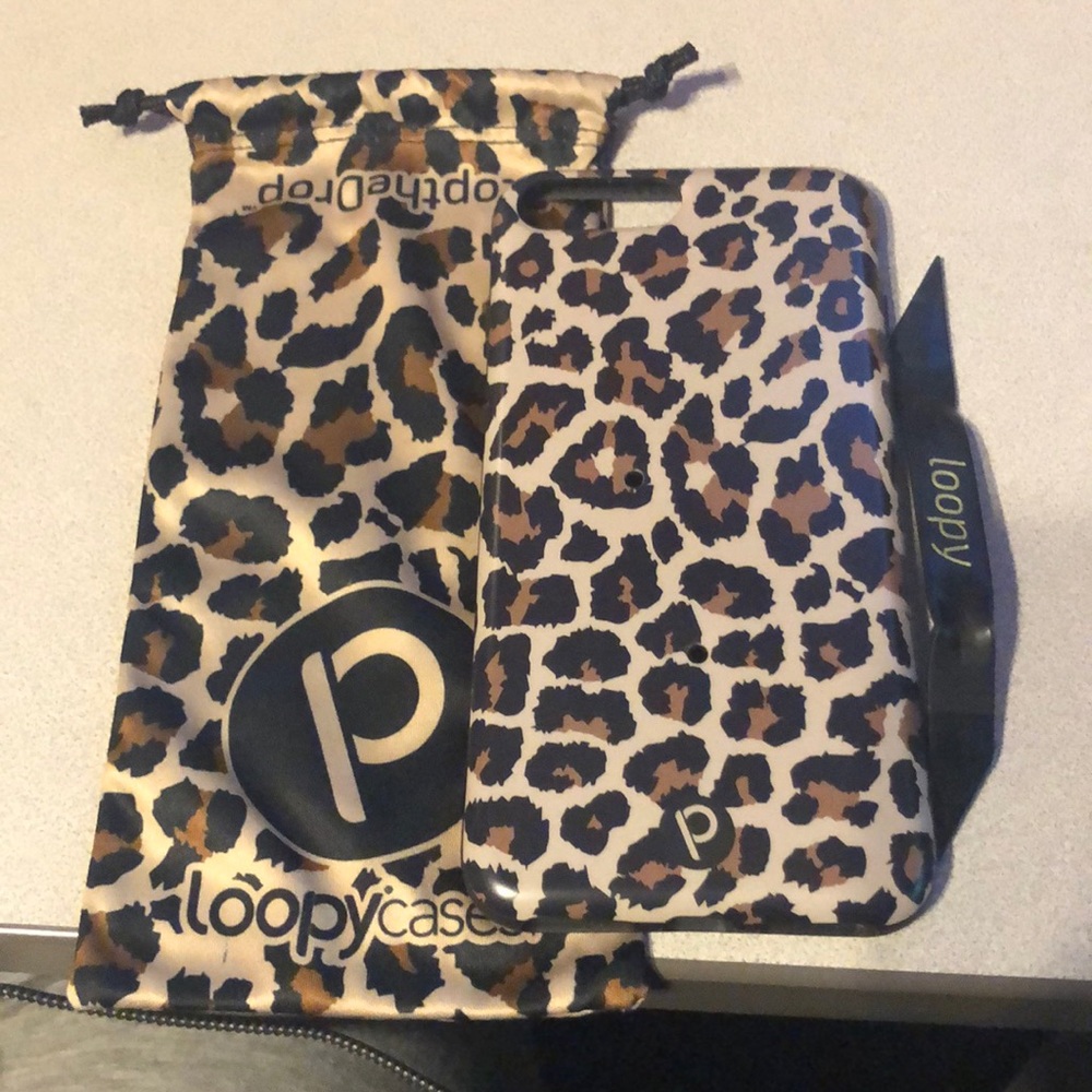 Leopard print loopy case for iPhone 6s/7+/8+